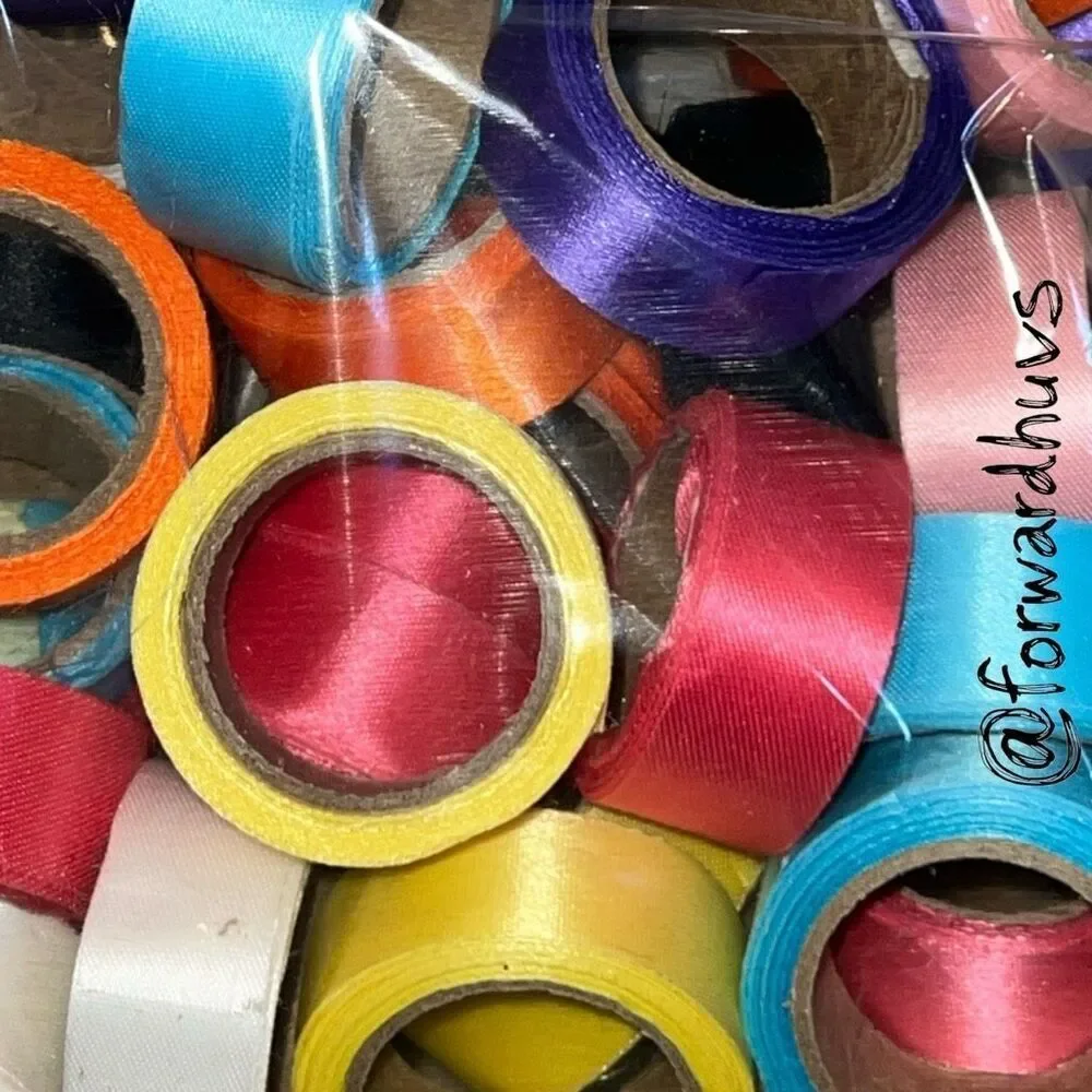 40-Roll Ribbon Lot – 1 Gallon Bag – 8 Colors – Craft Supply